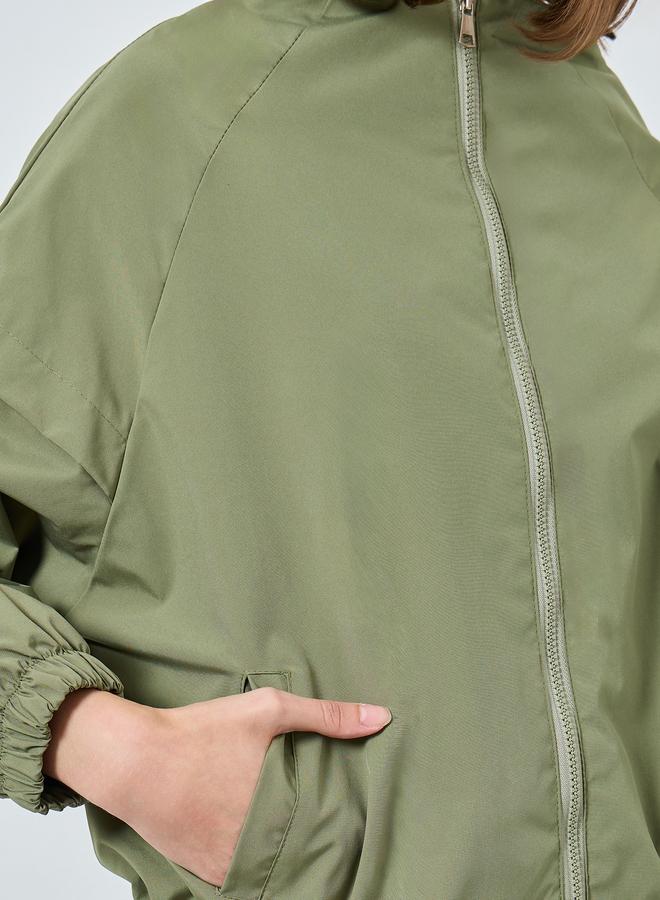 Styli Olive Green Regular Fit Lightweight Jacket - Image 4