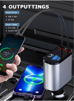 FPC 100W Fast Car Charger, 4-in-1 USB C Cable – Compact & Portable  - Image 4