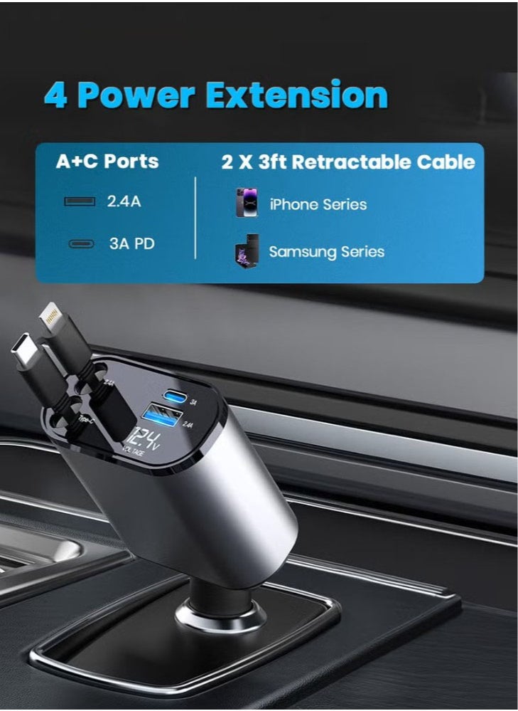 FPC 100W Fast Car Charger, 4-in-1 USB C Cable – Compact & Portable  - Image 2