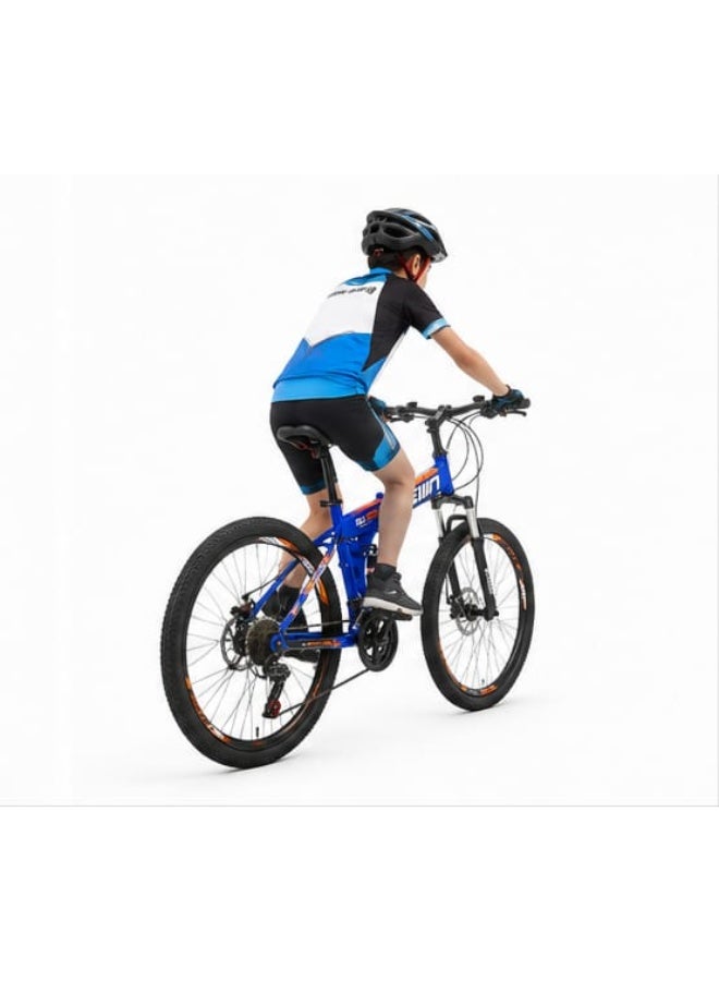 BEINA Foldable Mountain Bike for Adults and Teens - 26-Inch Dual Suspension Folding Bicycle, Multi-Speed Gear System, Dual Disc Brakes, High-Carbon Steel Frame, Shock Absorbing Off-Road Outdoor Sports Cycling Bike - Image 2