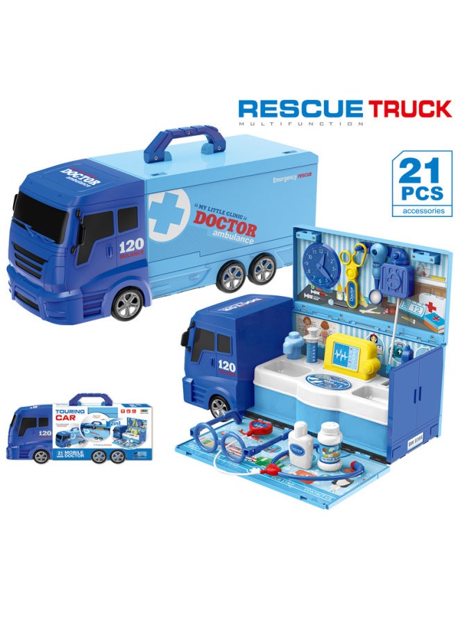 أدوات لعبة شاحنة لعب الأطفال، أدوات طبية، أدوات المطبخ للأولاد والبنات، طاولة تزيين الآيس كريم، صيانة الطبخ للطبيب - اللون: 251 بكسل فاخر فانيتي RV - Image 5