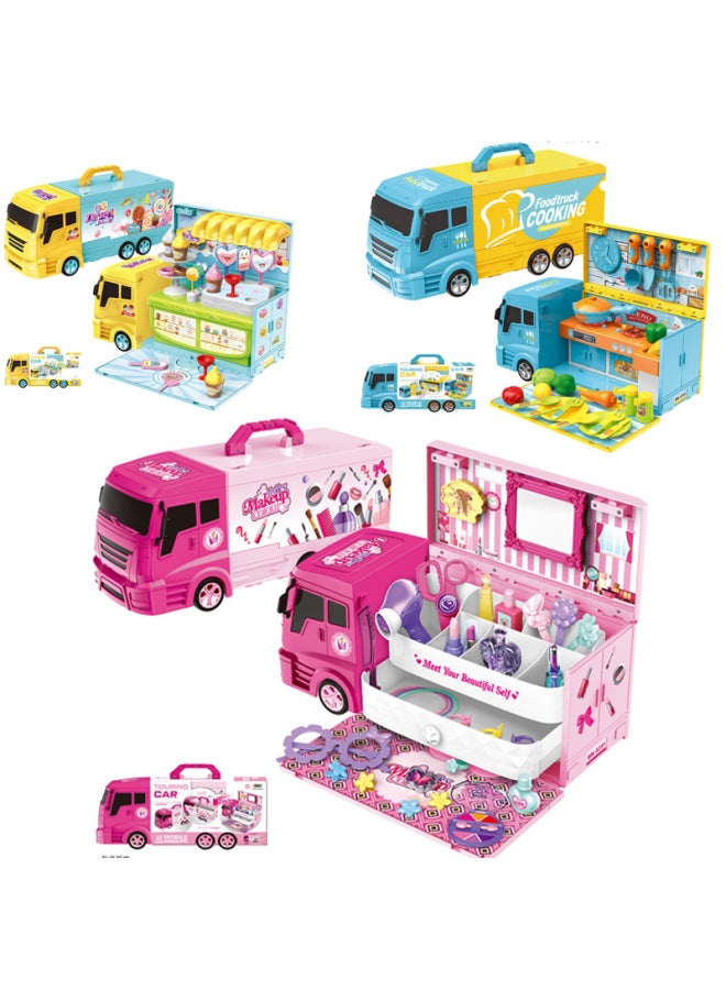 أدوات لعبة شاحنة لعب الأطفال، أدوات طبية، أدوات المطبخ للأولاد والبنات، طاولة تزيين الآيس كريم، صيانة الطبخ للطبيب - اللون: 251 بكسل فاخر فانيتي RV - Image 2
