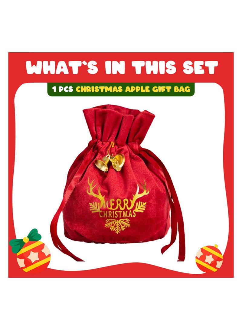 هايلاند حقيبة هدايا من القماش لعيد الميلاد المجيد باللون الأحمر - Image 2