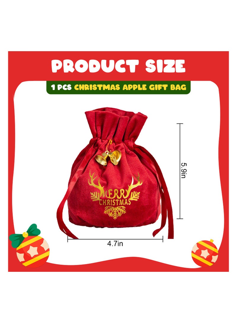 هايلاند حقيبة هدايا من القماش لعيد الميلاد المجيد باللون الأحمر - Image 3