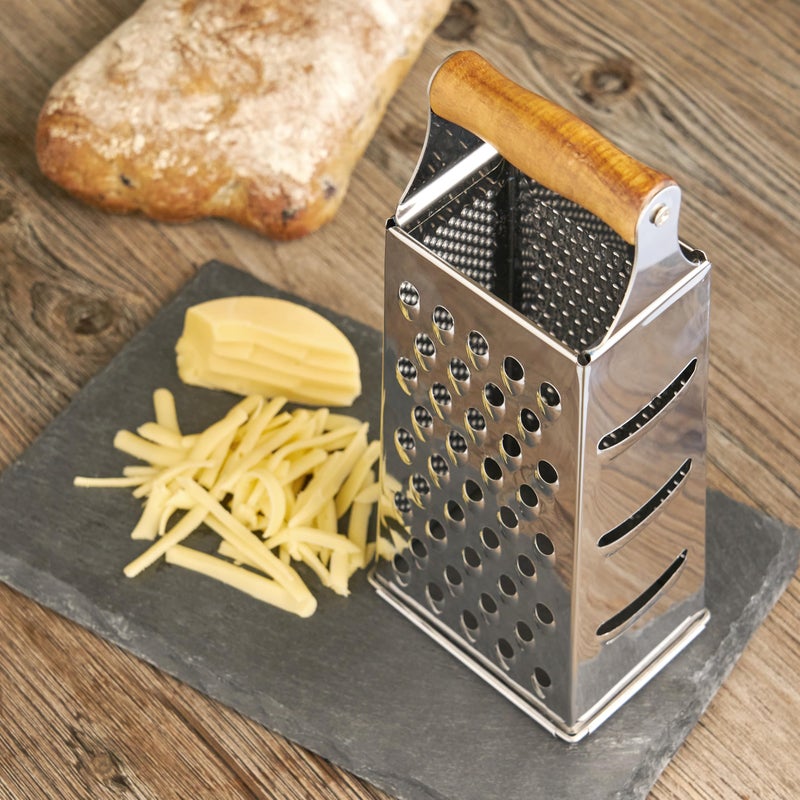 Twine Stainless Steel Grater, Box Cheese Grater, Cheese Grater with Handle, Parmesan Cheese Grater, Box Grater Lemon Zester Grater Kitchen Accessories - Image 5