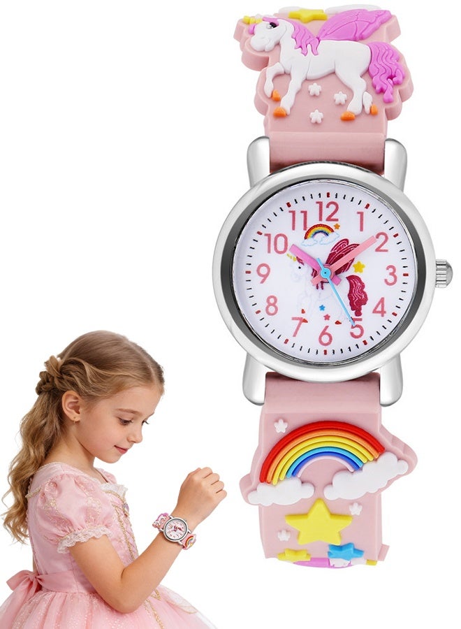 Girls Watch Kids Gift Toddler Watches for Kids, 3D Cartoon Waterproof Toddler Watch Age, 3-8, Learning Toys for Girls & Boys, Birthday Gifts for 4-12 Year Olds - Image 1
