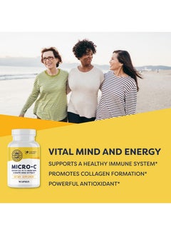 Vimergy Vimergy Micro-C ®, Trial Size - 90 Servings - 500mg All-Natural Buffered Vitamin C Capsules with Rose HIPS, Rutin, Grape Seed & Acerola Fruit Extract - Supports a Healthy Immune System & Skin Health  - Image 2
