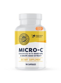 Vimergy Vimergy Micro-C ®, Trial Size - 90 Servings - 500mg All-Natural Buffered Vitamin C Capsules with Rose HIPS, Rutin, Grape Seed & Acerola Fruit Extract - Supports a Healthy Immune System & Skin Health  - Image 1