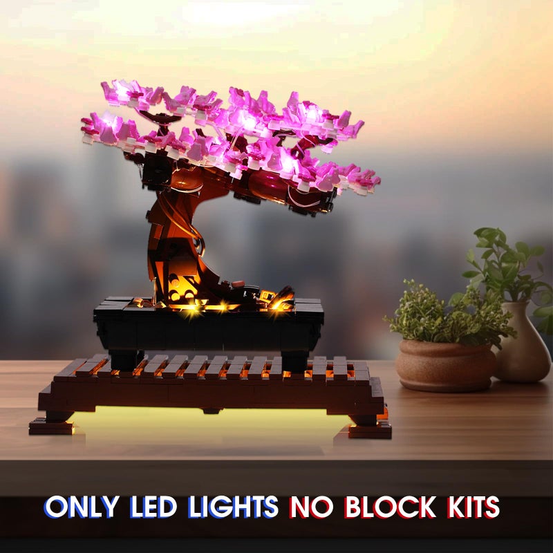 Vaodest LED Light for Lego Bonsai Cherry Blossom Tree 10281 Model,Design and Configuration Compatible with Model 10281 (LED Light Only, Not Building Block Kit) (Pink) - Image 2