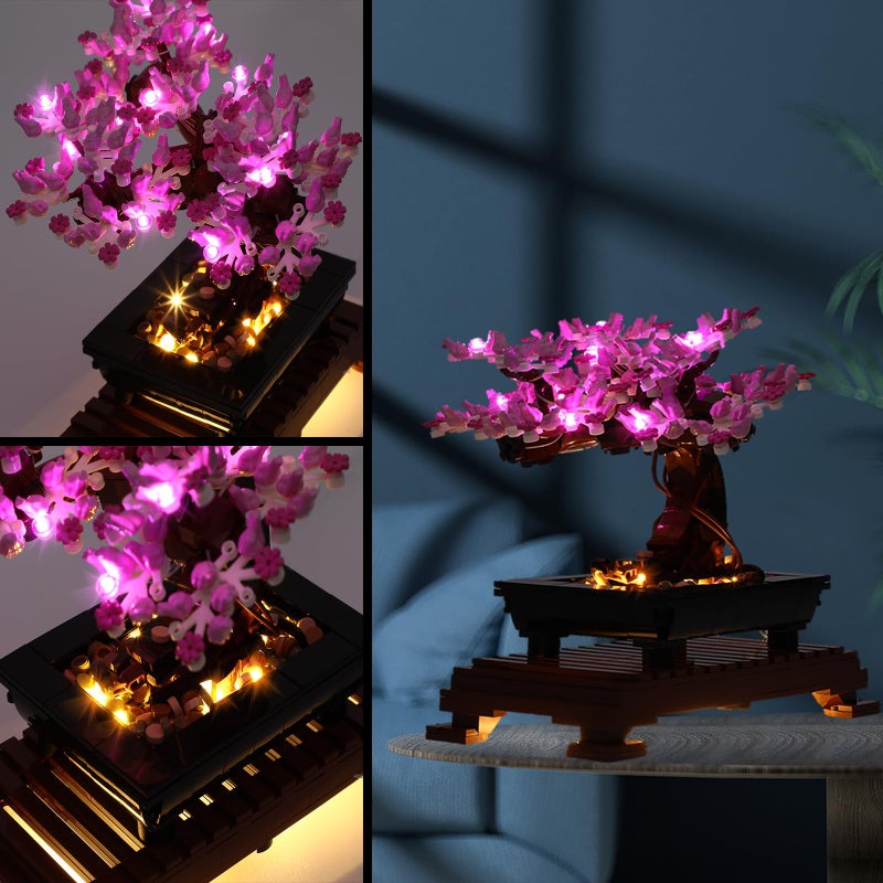 Vaodest LED Light for Lego Bonsai Cherry Blossom Tree 10281 Model,Design and Configuration Compatible with Model 10281 (LED Light Only, Not Building Block Kit) (Pink) - Image 5