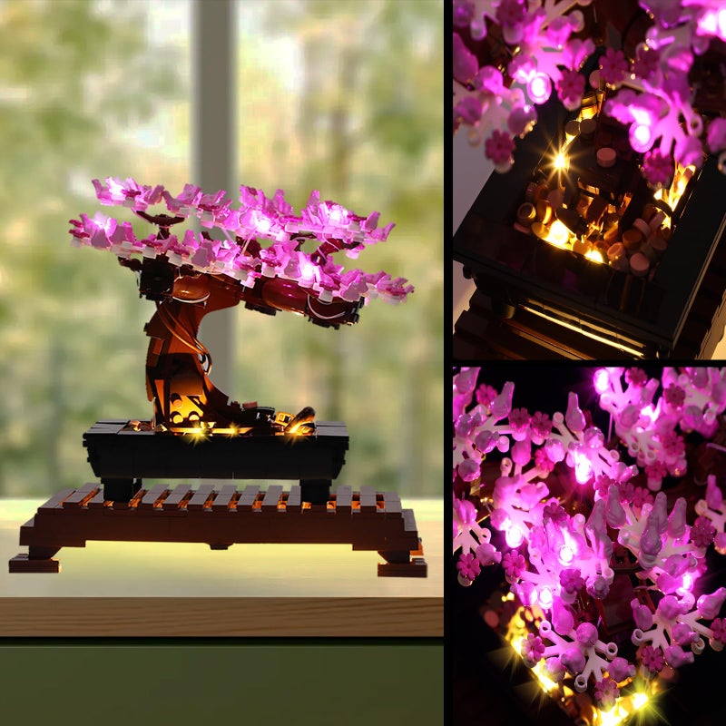Vaodest LED Light for Lego Bonsai Cherry Blossom Tree 10281 Model,Design and Configuration Compatible with Model 10281 (LED Light Only, Not Building Block Kit) (Pink) - Image 4