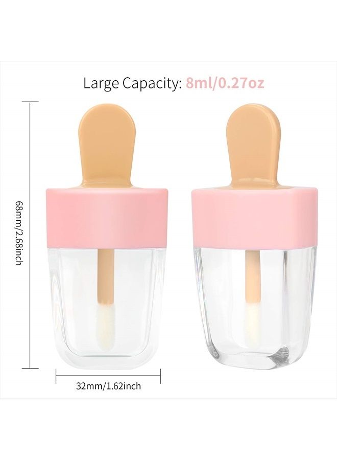 RONRONS 15 Pack Pink Ice-cream Shaped Empty Lip Gloss Tube Lip Balm Container DIY Cosmetic Sample Bottle - Image 3