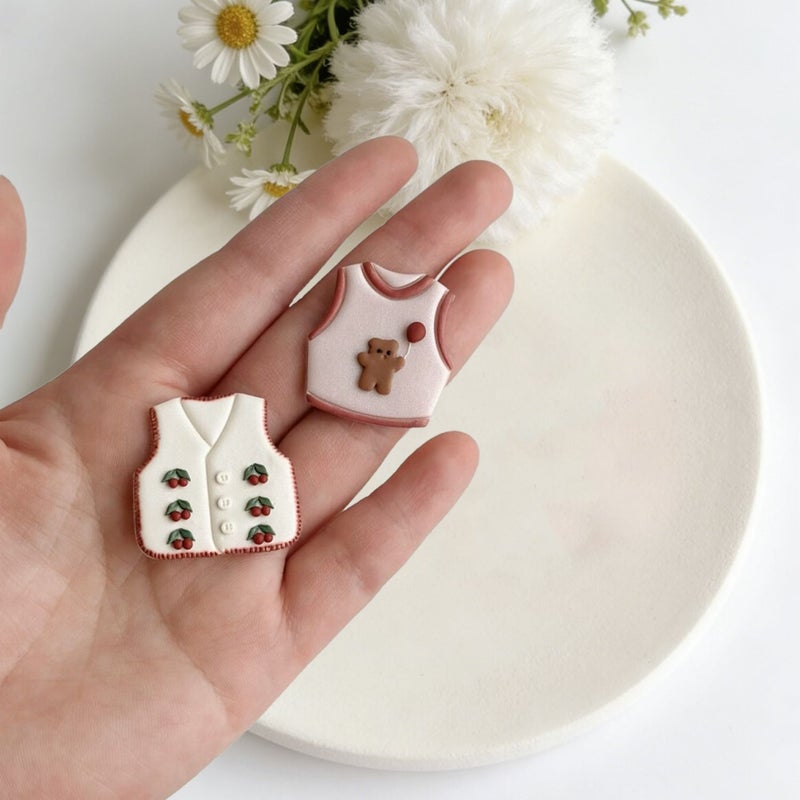 4 Pieces Spring Theme Polymer Clay Earring Making Kit Vest Coat And Outfit Shape Cutters DIY Jewelry Crafting Tools With Precise Edges Compatible With Polymer Clay Fimo Sculpey - Image 3