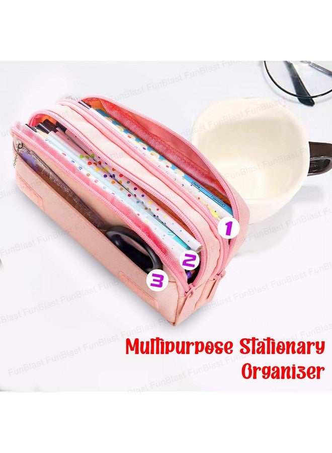 فنبلاست حافظة أقلام من فن بلاست مصنوعة من أسيتات فينيل الإيثيلين (إيفا) بتصميم كرتوني، حافظة إيفا ثلاثية الأبعاد، سحاب متعدد الأغراض للأطفال، أقلام وحقائب مدرسية، للبنات، صندوق تخزين أدوات مكتبية كاواي (خوخي) - متعدد الألوان - Image 3