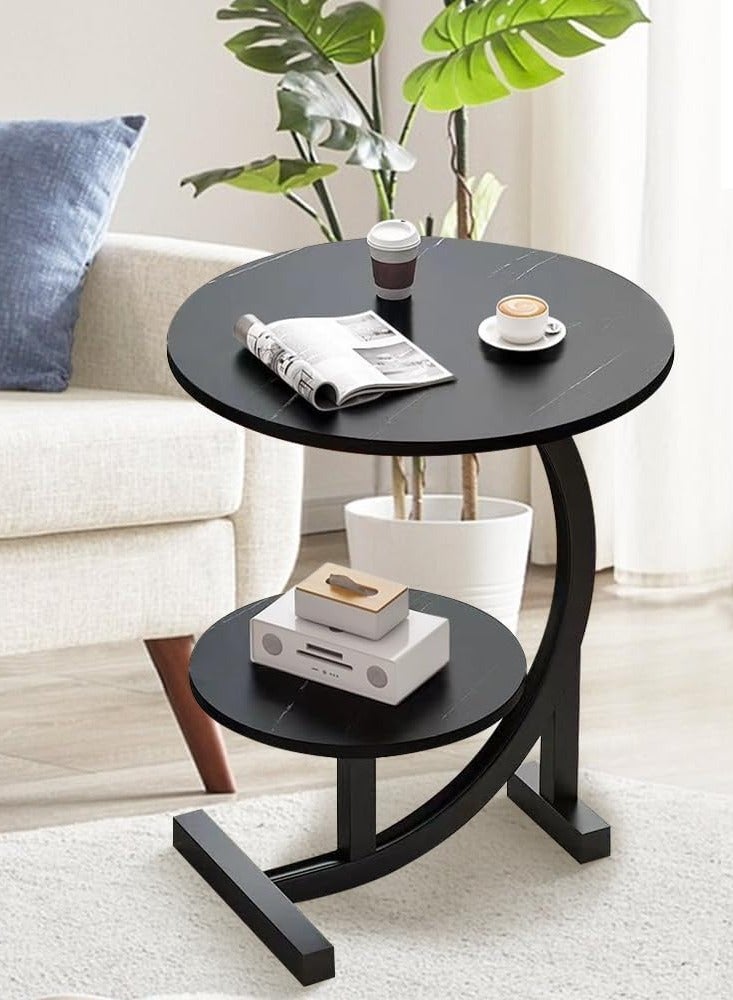 DubaiGallery Luxury Wood Decorative Round Coffee Table Sofa Side Table Corner Table Living Room Sofa End Bedside Table Outdoor Indoor Furniture  - Image 3