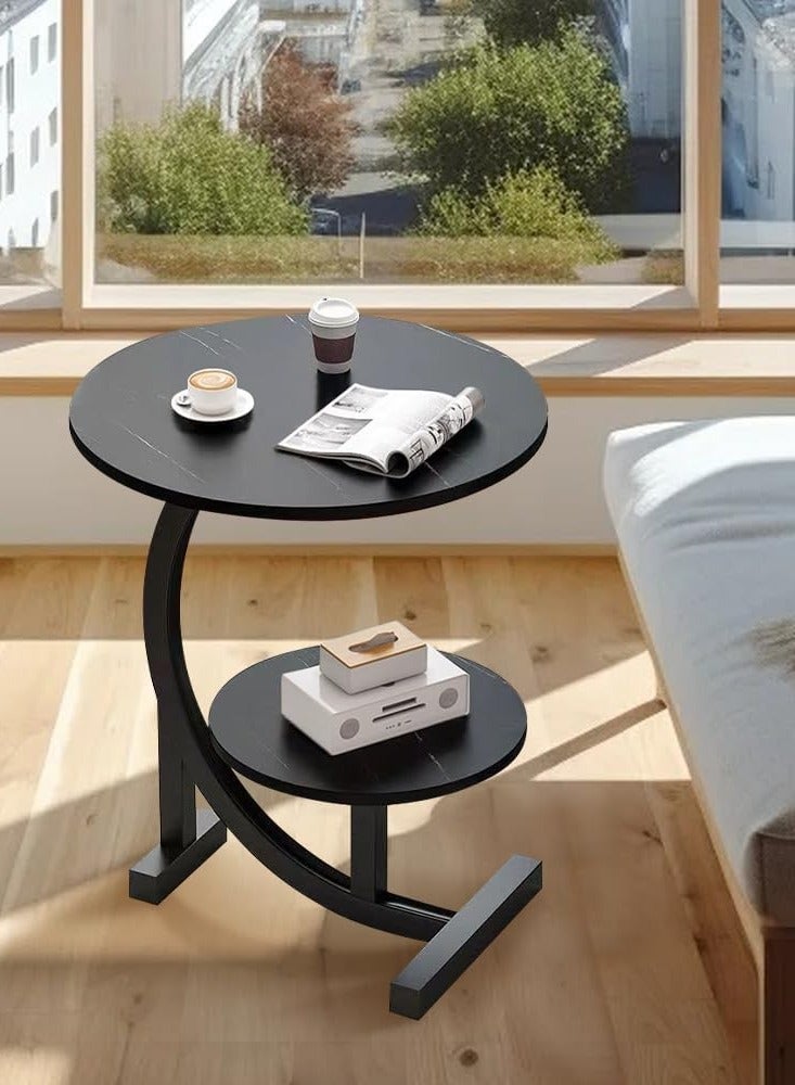 DubaiGallery Luxury Wood Decorative Round Coffee Table Sofa Side Table Corner Table Living Room Sofa End Bedside Table Outdoor Indoor Furniture  - Image 2