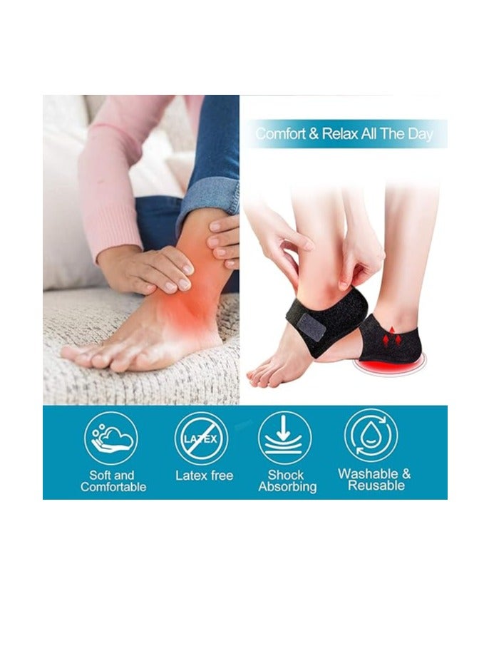 MJZ 1Pair Plantar Fasciitis Socks with Arch Support, Foot Care Compression Sleeve, Heel Protector Socks, Arch Support Insole Better Than Night Splint, Eases Swelling & Heel Spurs, Ankle Brace Support, Flat Feet Pain Relieve Sleeves Insoles Pads Black  - Image 2