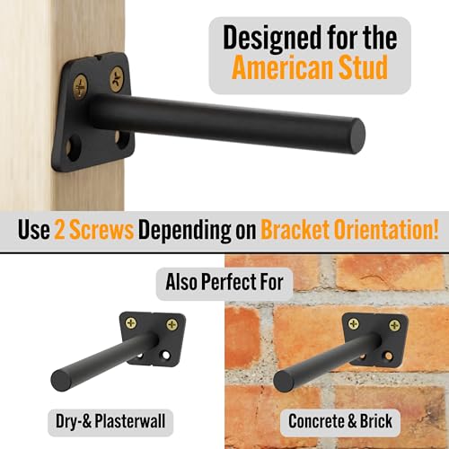 EVALD Hidden Floating Shelf Bracket | 6-Inch Heavy Duty Blind Shelf Support | Kitchen & Fireplace Mantel Bracket | Invisible Wall Mount Bracket 4 Pack - Image 2