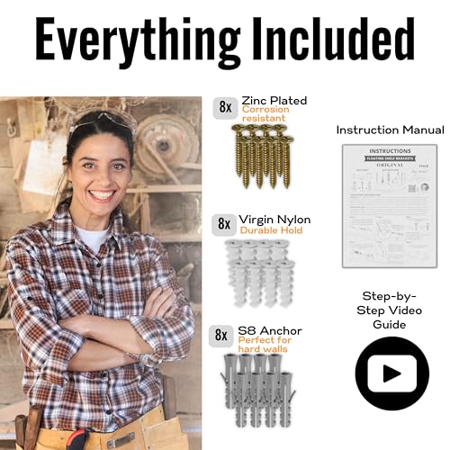 EVALD Hidden Floating Shelf Bracket | 6-Inch Heavy Duty Blind Shelf Support | Kitchen & Fireplace Mantel Bracket | Invisible Wall Mount Bracket 4 Pack - Image 5