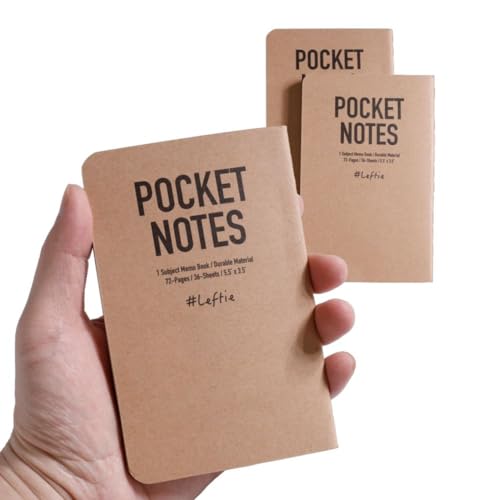 Urby Left Handed Notebooks Field Pocket Note Size, 5.5'' X 3.5'', The Lefty Stuff Series, 80GSM w. Paperback Cover, 72 Pages. 3pk of college ruled Pocket Book - Image 1
