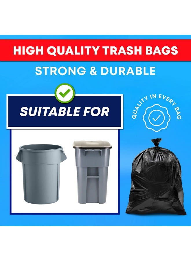 tasker 44-45 Gallon Trash Bags, (Value 100 Bags w/Ties) Extra Large Trash Bags 45 Gallon - 44 Gallon - 39 Gallon - 40 Gallon - 42 Gallon - Large Black Garbage Bags Heavy Duty - Image 5