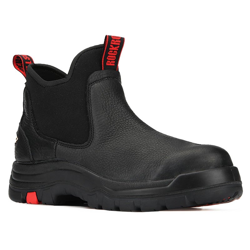 ROCKROOSTER Bakken Men's Black 6 inch Chelsea Boots, EH Rated Waterproof Slip-on Work Boots AK323-Steel Toe-08.5 - Image 1