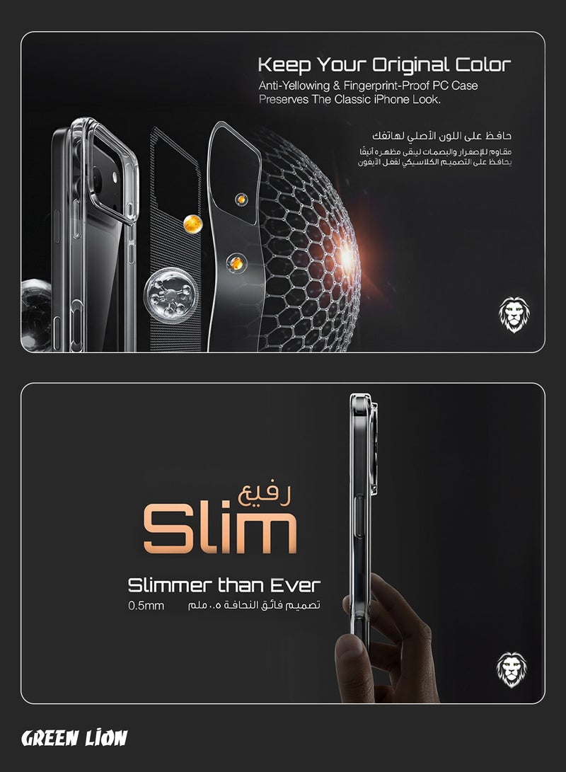 GREEN LION iPhone 17 Pro max Delgado PC Case/ Waterproof/ Strong and handy/ lightweight /Anti Fingerprint/ HD Clarity - Orange - Image 3