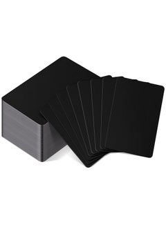 Patelai Blank Metal Business Cards Thickness 0.8 Mm Metal Cards Laser Engraving Cards For House Office Customer Diy Gift Plate Cards 86 X 54 Mm Black(50 Pcs)  - Image 1