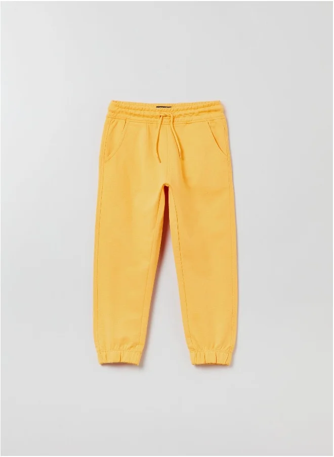 او في اس Plush joggers with drawstring