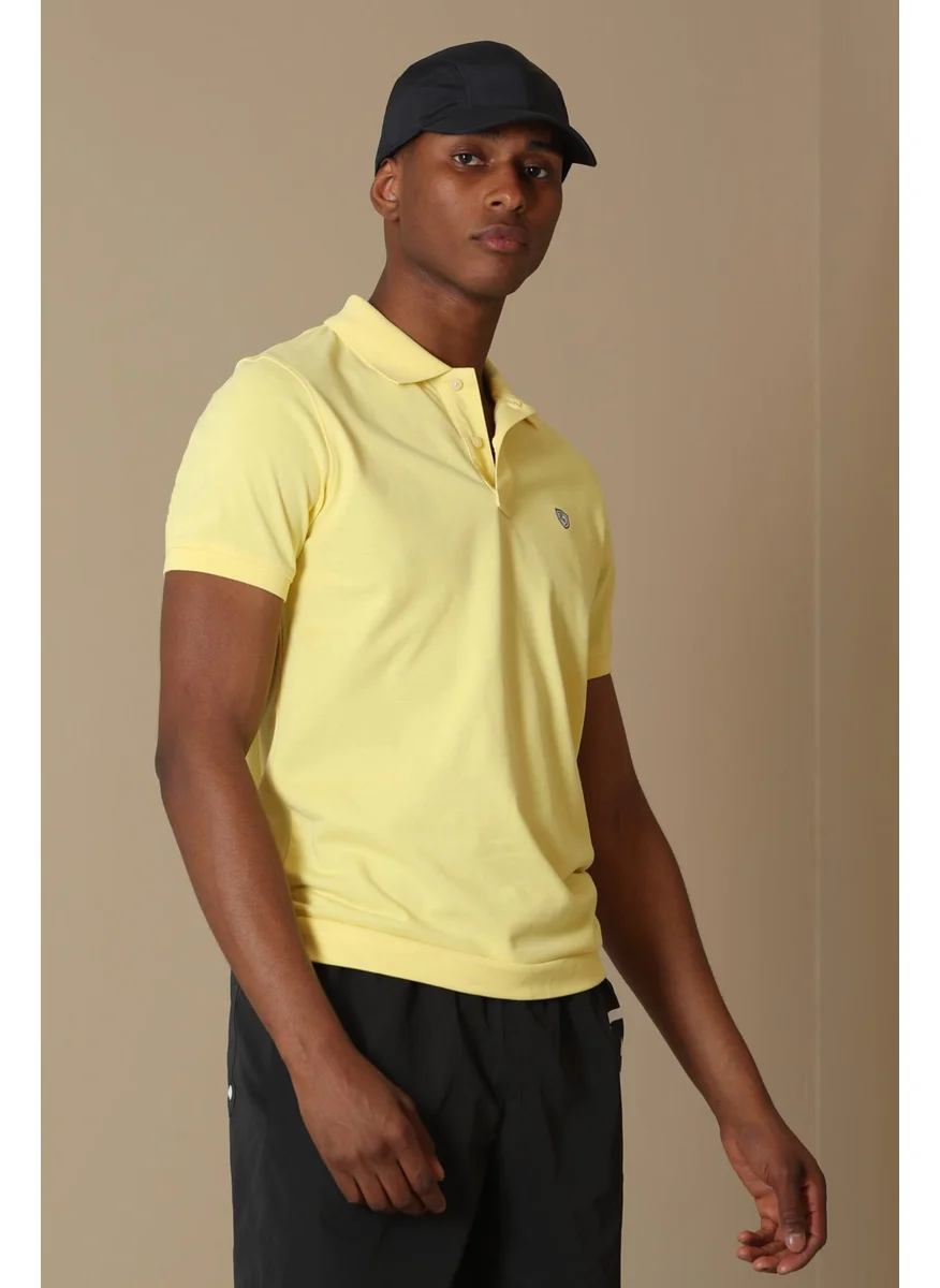 Lufian Laon Sports Polo Neck Men's T-Shirt Yellow