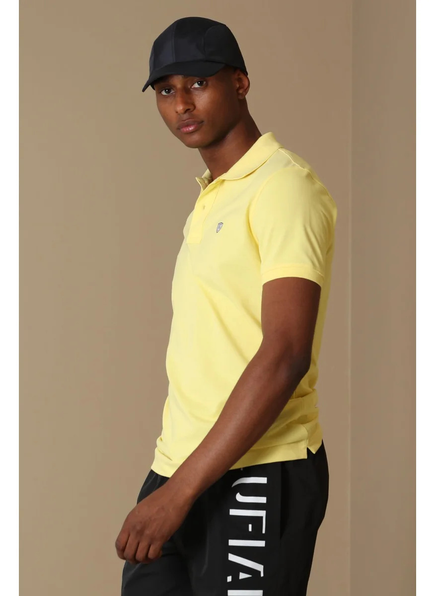 Lufian Laon Sports Polo Neck Men's T-Shirt Yellow