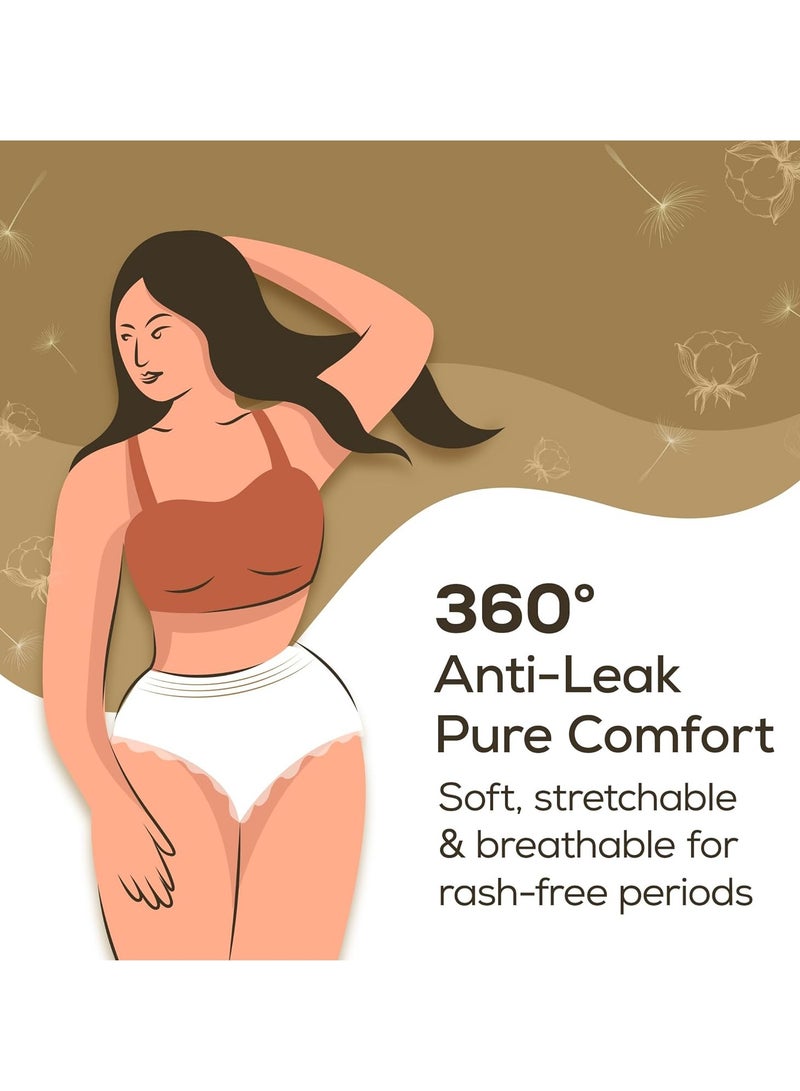 Evereve Organic Cotton Period Panty for Girls & Women, (XL-XXL), 10 Pcs, 360 Degree Overnight Coverage, 100% Natural Comfort, High Absorbency for Heavy Flow, Maternity Postpartum Disposable Panty - Image 3