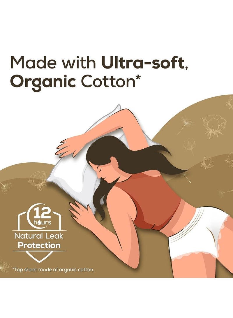 Evereve Organic Cotton Period Panty for Girls & Women, (XL-XXL), 10 Pcs, 360 Degree Overnight Coverage, 100% Natural Comfort, High Absorbency for Heavy Flow, Maternity Postpartum Disposable Panty - Image 4