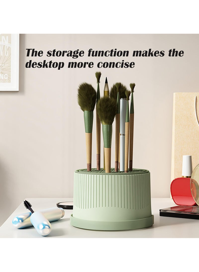 SYOSI Makeup Brush Cleaner and Storage, 3 in 1 Silicone Makeup Brush Cleaning Tool Organizer, with Cleaner Bowl and Brush Drying Holder, for Makeup Brushes, Sponges, Powder Puffs for Storage & Air Dry - Image 3