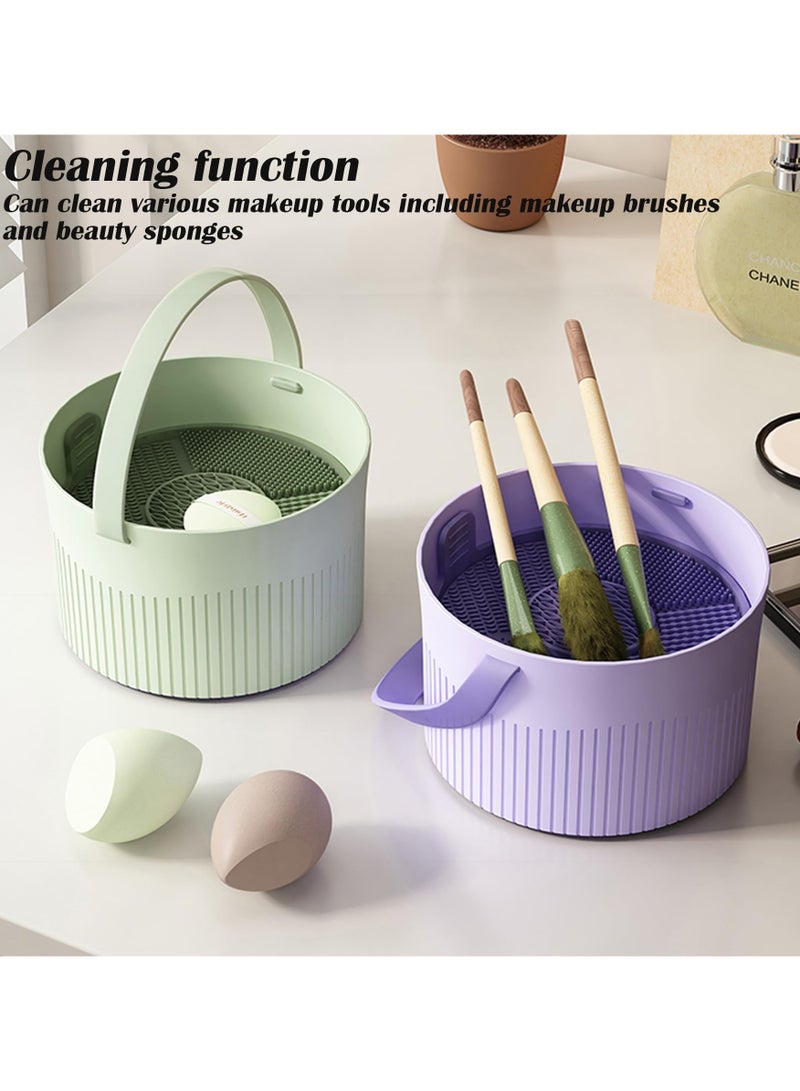 SYOSI Makeup Brush Cleaner and Storage, 3 in 1 Silicone Makeup Brush Cleaning Tool Organizer, with Cleaner Bowl and Brush Drying Holder, for Makeup Brushes, Sponges, Powder Puffs for Storage & Air Dry - Image 4