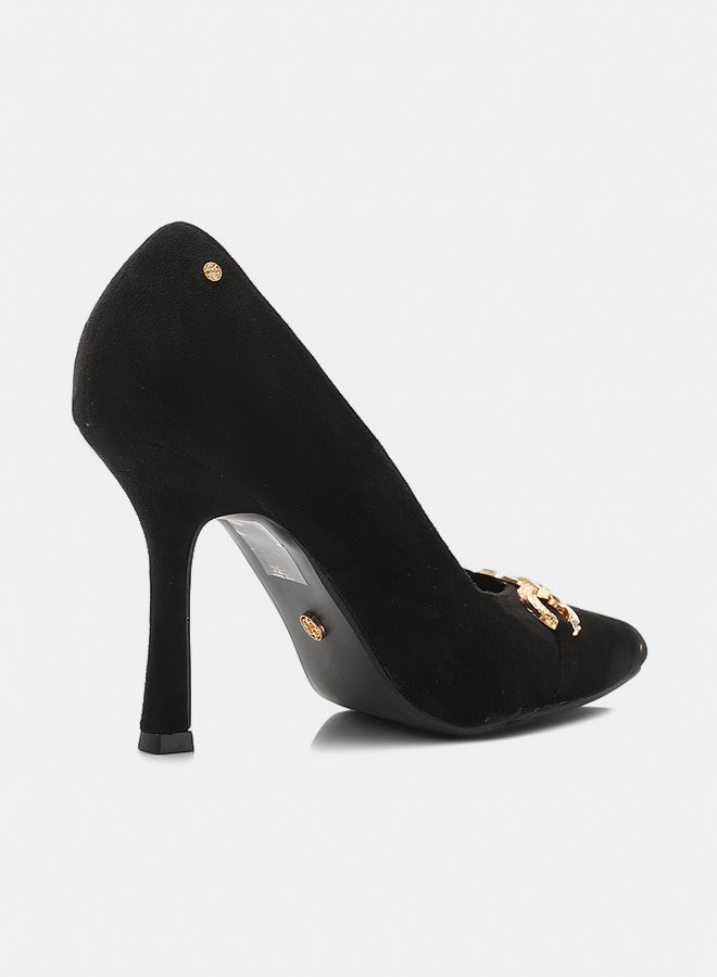 Dejavu Shoes JAL-DVTX-012 Suede Plain With A Middle Buckle Heels For Women - Image 3