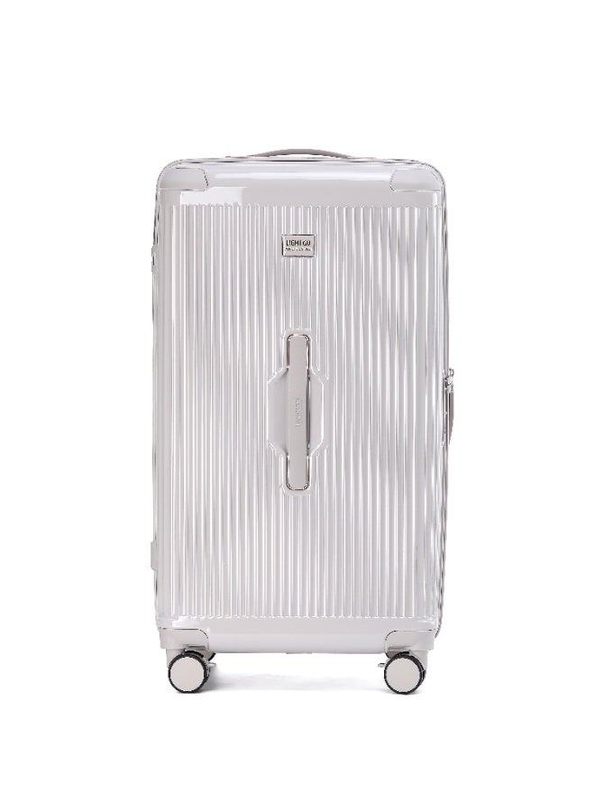 LIGHTGO 7672 Beige large size suitcase PC Suitcase Trunk case check in luggage 30 inch with TSA travel case YKK zipper - Image 3