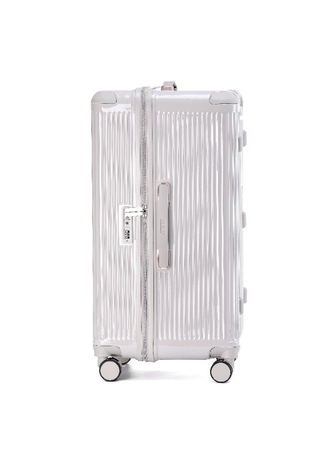 LIGHTGO 7672 Beige large size suitcase PC Suitcase Trunk case check in luggage 30 inch with TSA travel case YKK zipper - Image 5