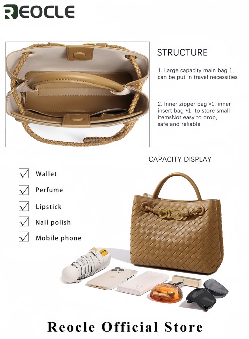 ريوكل حقائب هوبو للنساء حقيبة توت محبوكة حقيبة كتف محبوكة حقائب محبوكة عصرية حقيبة كروس بودي بمقبض كتف قابل للتعديل - Image 3