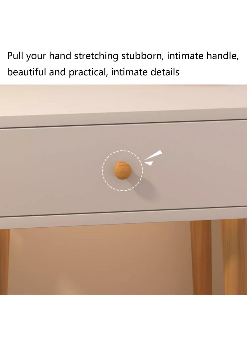 VUCATIN Bedroom Storage Lockers Small 2-Drawer Bedside Tables Bedside Storage Racks Bedside Storage Cabinets Night Stand for Small Spaces Modern End Side Table for Bedroom Living Room (Double Layer White + Double Drawer) - Image 5