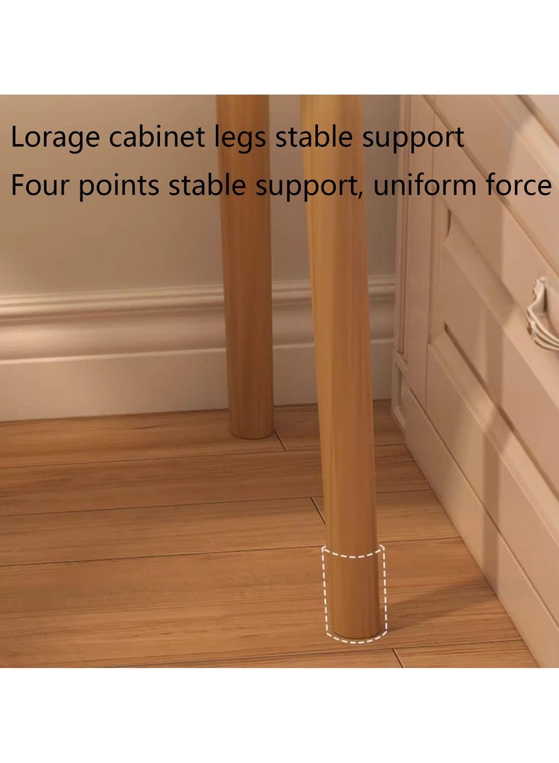 VUCATIN Bedroom Storage Lockers Small 2-Drawer Bedside Tables Bedside Storage Racks Bedside Storage Cabinets Night Stand for Small Spaces Modern End Side Table for Bedroom Living Room (Double Layer White + Double Drawer) - Image 3