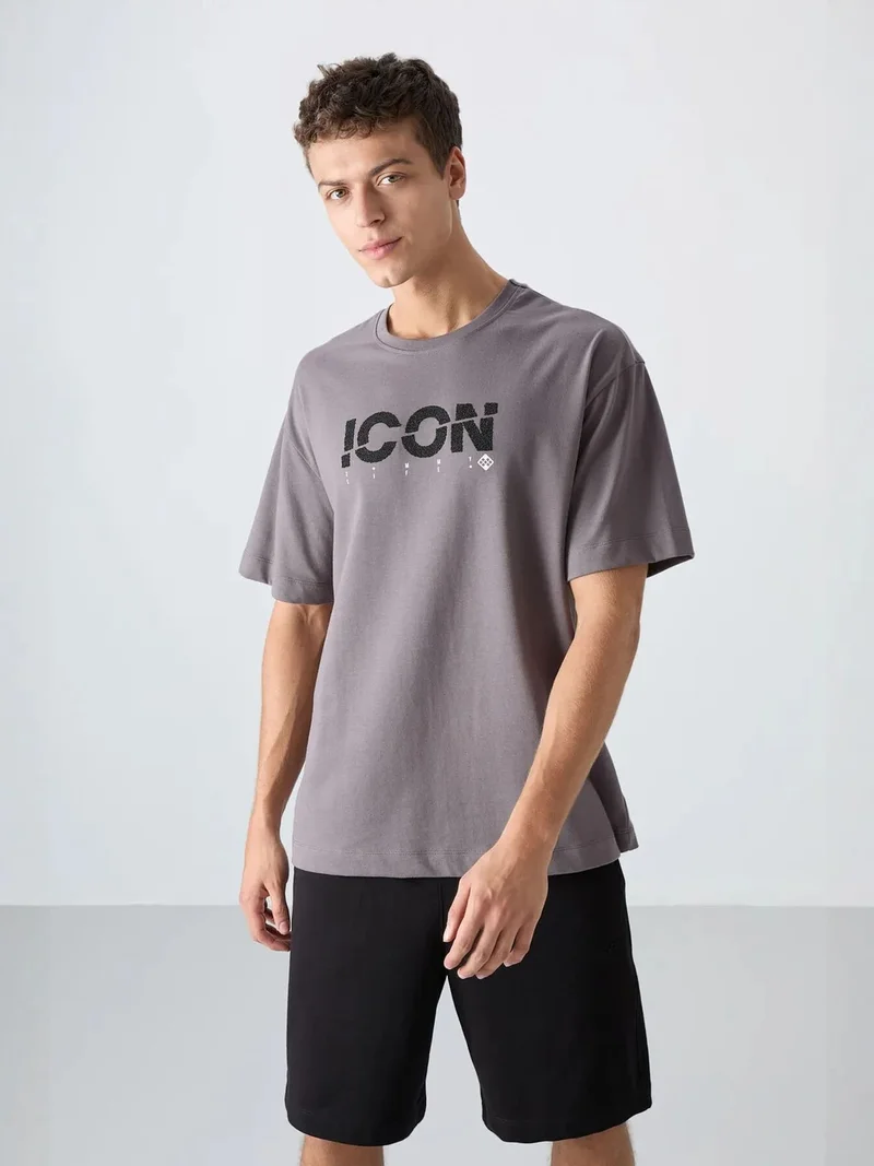 TOMMYLIFE TOMMY Oversized Logo Print Crew Neck T-Shirt