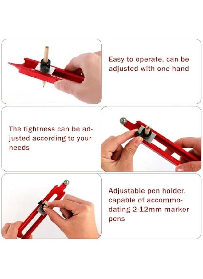 Generic Upgrade your woodworking with this precise contour scribe tool for accurate profile scribing. Crafted from durable aluminum alloy, this adjustable pencil holder allows for precise measurements on ti  - Image 4