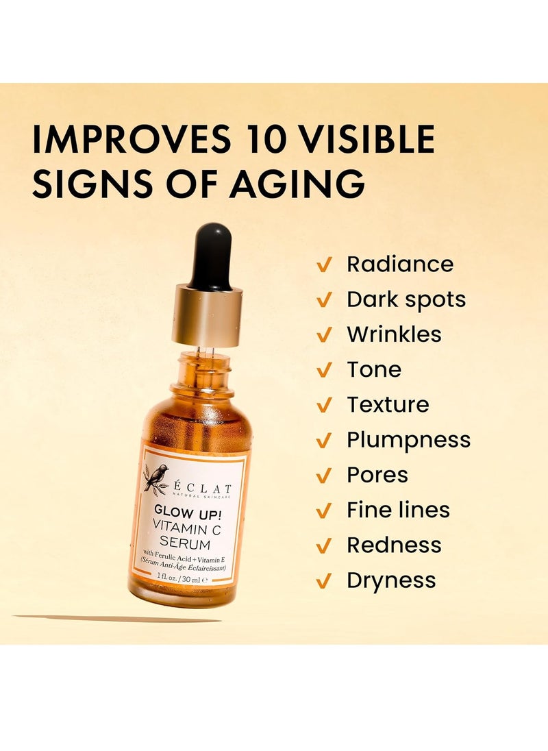 Eclat Skincare Vitamin C Face Serum - Dark Spot Remover Facial Serum, Vit C Serum with Hyaluronic Acid, Ferulic Acid, & Vit E - Anti Aging and Skin Brightening Serum, Pure Vitamin C Serum Skin Care  - Image 2