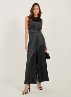 Styli Satin Sleeveless Wide Leg Jumpsuit  - Image 1