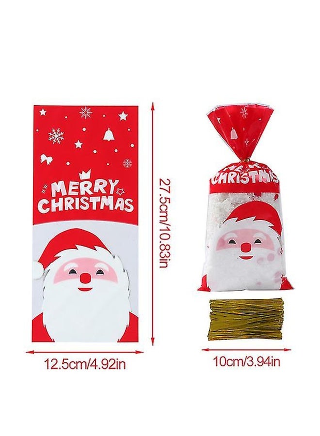 20 -piece Christmas candy gift bags, plastic gift bags, Christmas candy bags with drawstring, packaging bag, Christmas decoration bag - Image 2