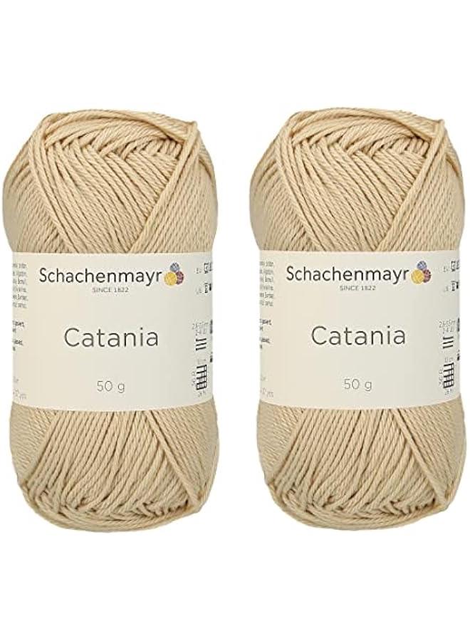 Arabest 【 Set of 2 Skeins 】 SMC Catania Originals 100% Mercerized Cotton Yarn, Total 3.52 Oz. Each 1.76 Oz (50g) / 136 Yrds (125 m) Amigurumi Yarn Fine-Sport 2 (404 Sand) - Image 1
