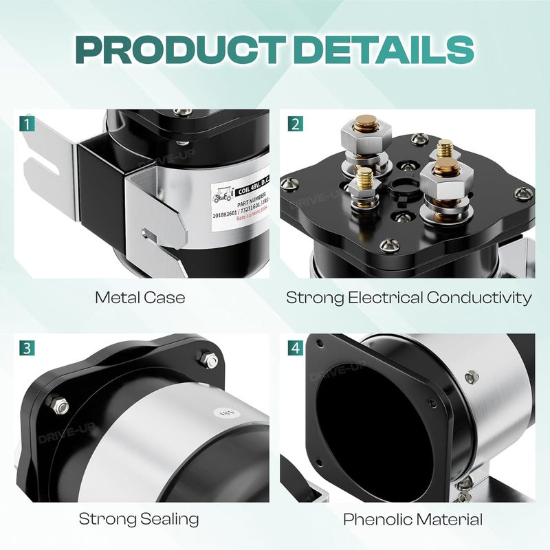 Drive-up 48 Volt 4 Terminal Solenoid for Club Car 101883601, EZGO 73231G01, Yamaha JR1-H1950-00 - Image 4