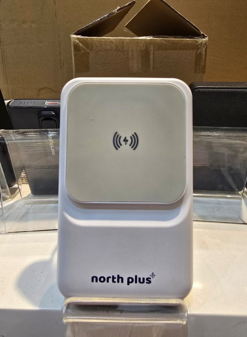 NorthPlus PowerMate L10 Wireless Fast Charger Power Bank – 10000mAh, 15W Wireless Charging, Multi-Input (Type-C, Micro, Lightning), Dual USB Output, ABS+Silicone+PVC Build