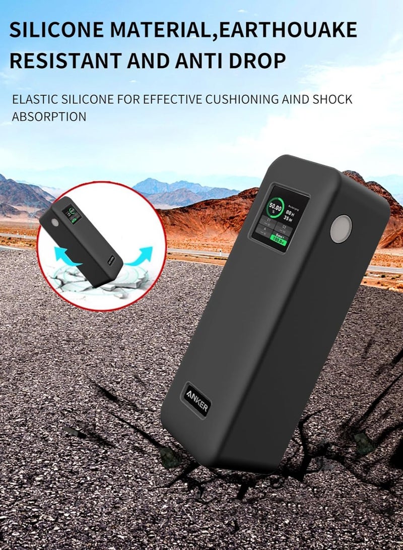 Case for Anker Prime Power Bank 27650mAh 250W,Soft Skin Silicone Case Cove，Full Protective Case for Anker Prime Power Bank 250W-Black  - Image 3
